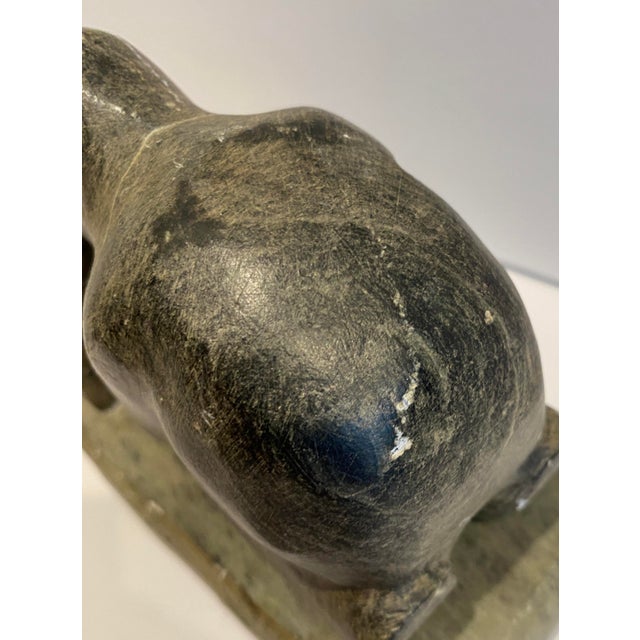 1960s Dimu Inuit Style Soapstone Carving of Ice Fisherman Chairish