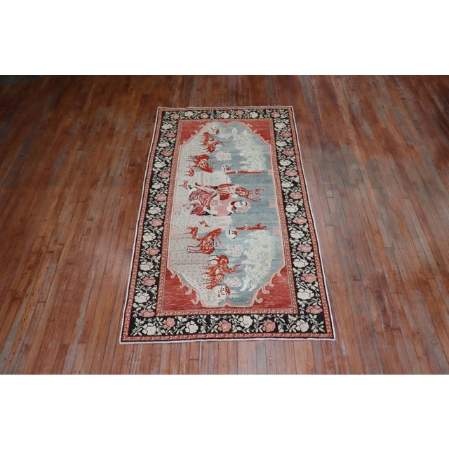 Late 20th Century Pictorial Reindeer Karabagh Rug For Sale In New York - Image 6 of 6