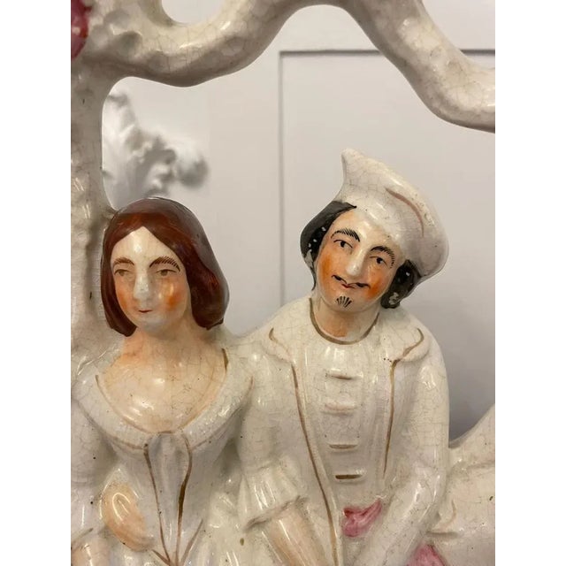 Antique 19th Century Staffordshire Flatback Figure of a Wedding Scene, 1860s For Sale - Image 9 of 12