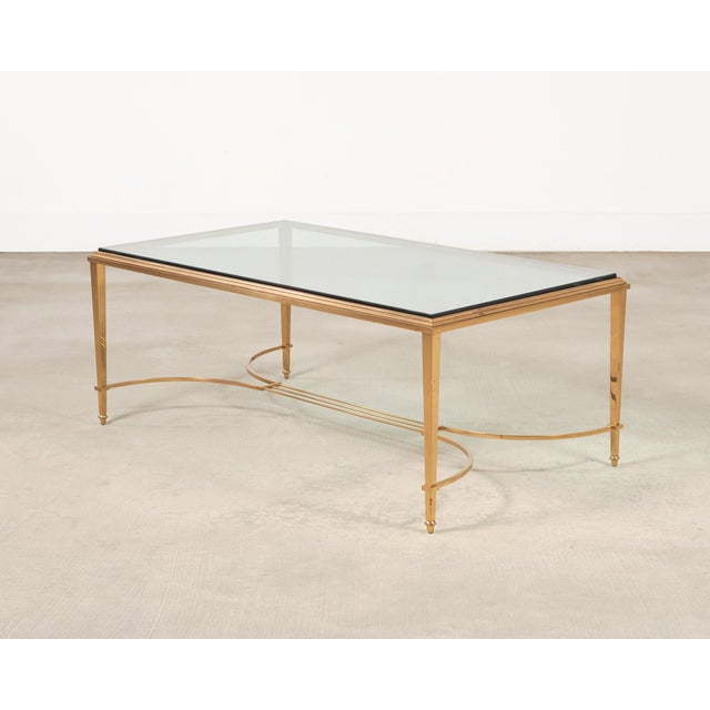 Neoclassical Maison Jansen Style Neoclassical Bronze Glass Cocktail Table For Sale - Image 3 of 18