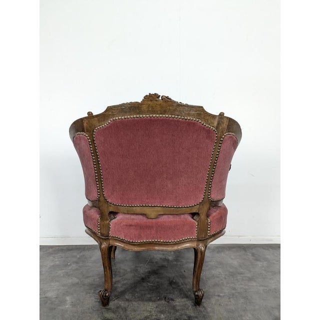 Louis XV Style Marquise Armchairs in Carved Walnut, Set of 2 For Sale - Image 6 of 12