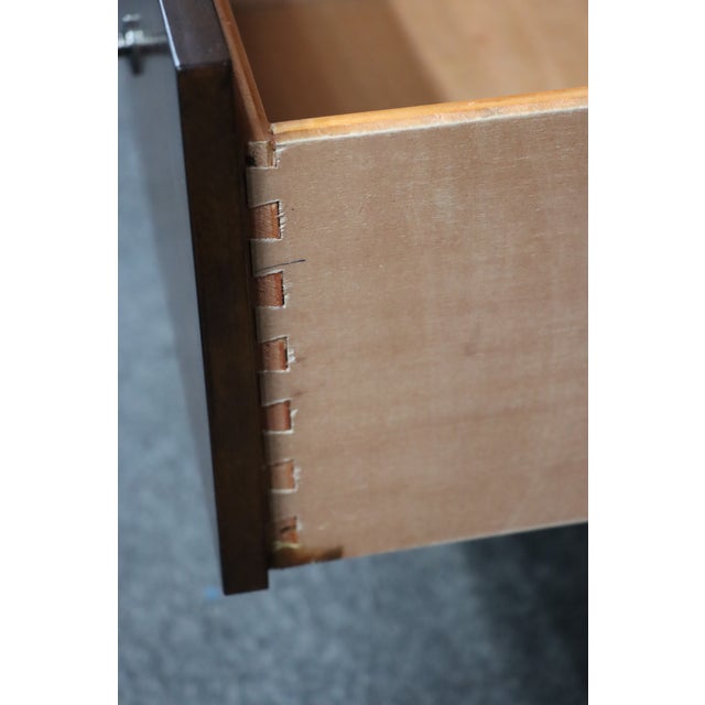 American Signature Cherry Linen Press Cabinet With Drawer For Sale - Image 10 of 14
