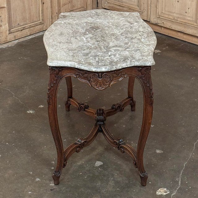 Antique French Louis XV Marble Top Center Table For Sale - Image 15 of 18