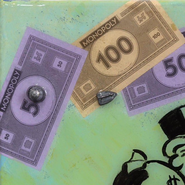 Advance to Hollywood BLVD - Original Los Angeles Monopoly Pop Art Mixed Media Painting by Kathleen Keifer For Sale - Image 4 of 9