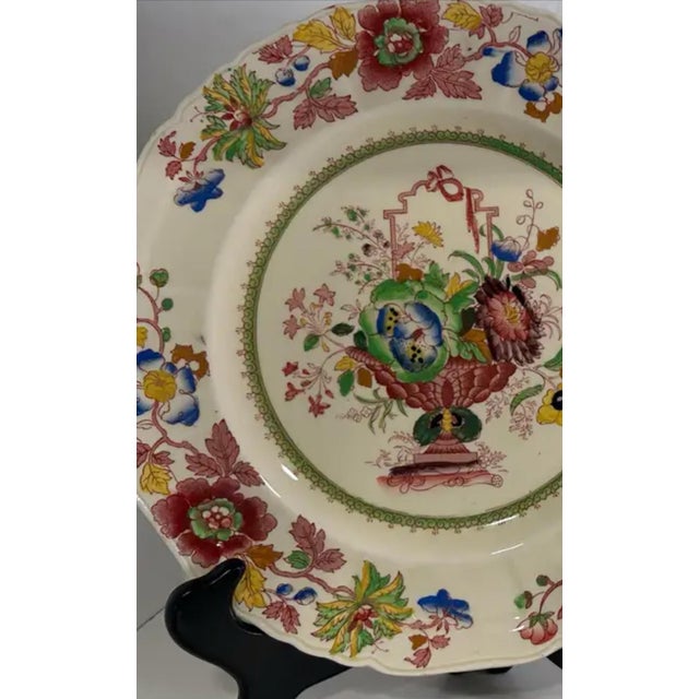 1930s Set of 15 Dinner & Side Plates in Strathmore Pattern by Mason’s England - Ironstone For Sale In Sacramento - Image 6 of 11