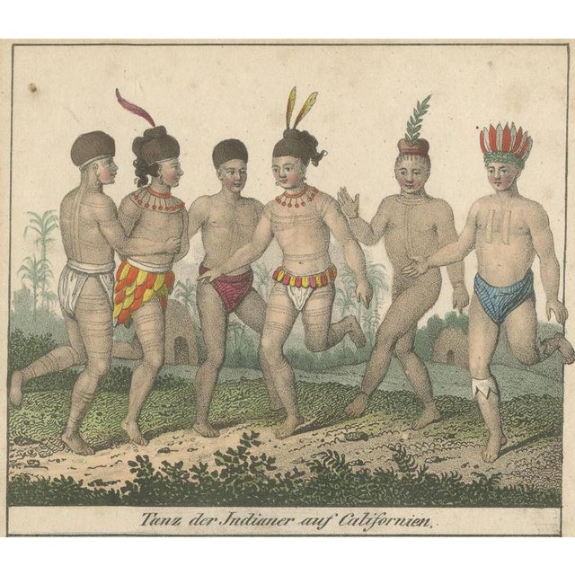 Paper Dance of California Indians and Tower of Tlaxcallan, 1800s, Paper For Sale - Image 7 of 9