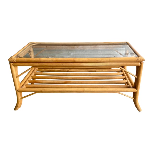 Vintage Bamboo Coffee Table Chairish