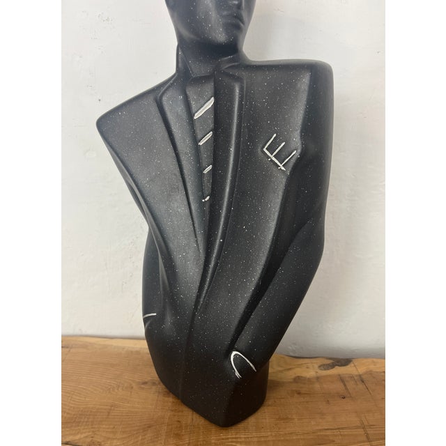 Vintage Postmodern Style Ceramic Man Sculpture in the style of Lindsey B Balkwill, 1980s For Sale - Image 12 of 18