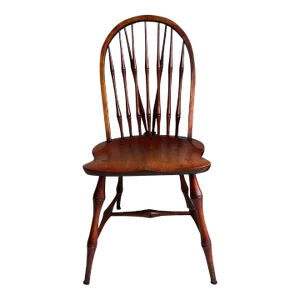 Antique Mahogany Brace Back Windsor Side Chair