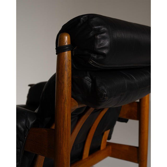 Black Leather Amiral Chair by Eric Merthen, Sweden, 1960 For Sale - Image 9 of 14