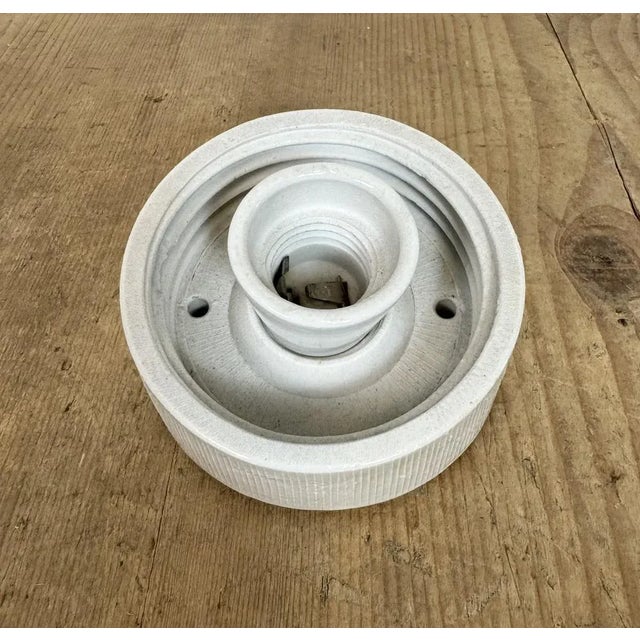 White Vintage White Porcelain Wall Light, 1970s For Sale - Image 8 of 12