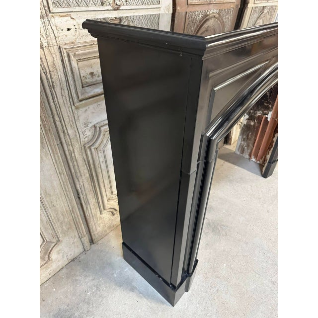 French Louis XIV Style Fireplace in Black Marble, 1900s For Sale - Image 9 of 15