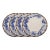 Compagnia Salad/Dessert Plate - 8.5", Blue Leaves with Bamboo, Set of 4 For Sale