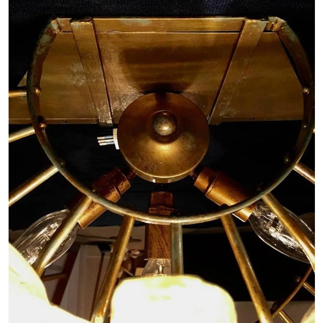 Metal Italian Palmette Sconces by Barovier & Toso, Murano, 1960, Set of 2 For Sale - Image 7 of 11