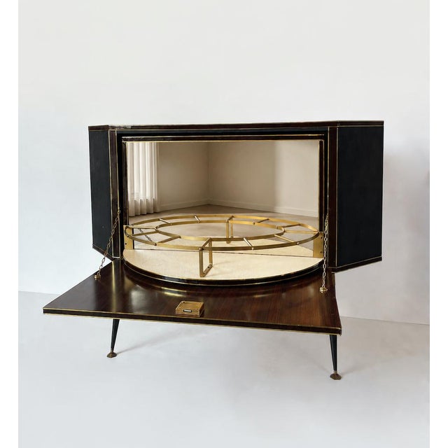 1950s Vintage Bar Cabinet with Revolving Interior, 1950s For Sale - Image 5 of 14
