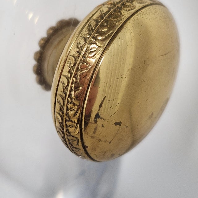 Transparent Hollywood Regency French Glass & Brass Champagne Bucket | Vintage Ice Bucket Wine Cooler For Sale - Image 8 of 9