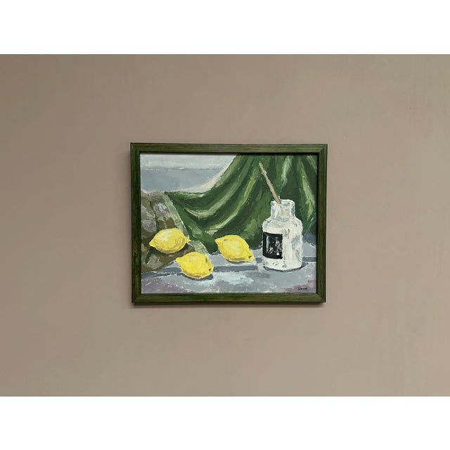 Gilbert, Still Life with Lemons and Inkpot, 1950s, Oil on Panel, Framed For Sale - Image 15 of 15
