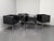 Early 21st Century Cubica Armchairs in Black Leather by Tito Agnoli for Zanotta, Italy, 2010s, Set of 4 For Sale - Image 5 of 8