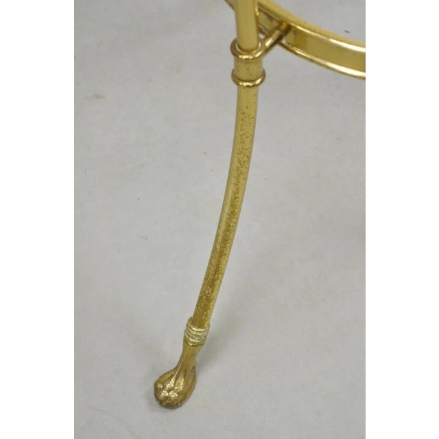 Late 20th Century Italian Hollywood Regency Brass Swan Tripod 2 Tier Round Occasional Side Table For Sale - Image 12 of 12