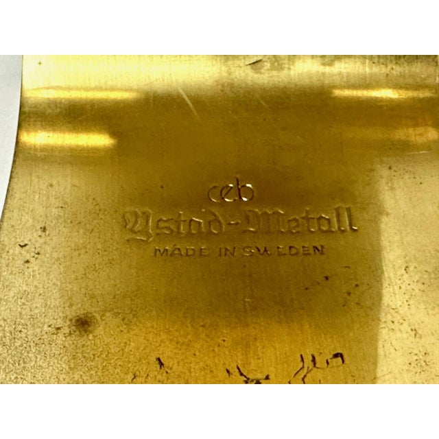 Swedish Brass Candleholder by Carl-Einar Borgström for Ystad Metall, 1940s, Set of 2 For Sale - Image 12 of 13