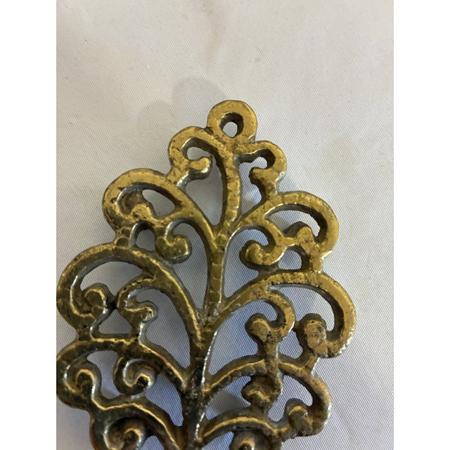 Mid 20th Century Vintage Brass Tree of Life Trivet For Sale - Image 5 of 5