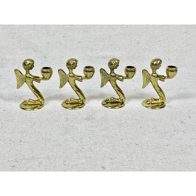 Vintage Christmas Angel Miniature Candle Holders- Set of 4 For Sale In New Orleans - Image 6 of 6