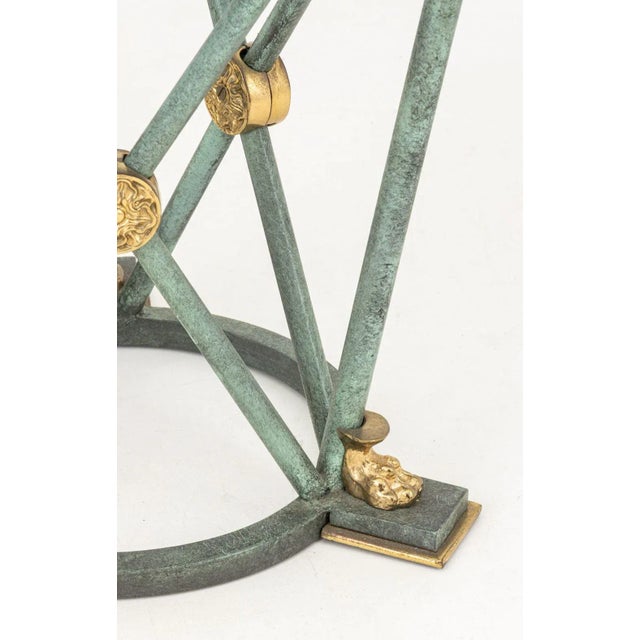 Empire Style Patinated & Gilt Metal Lamp Table For Sale - Image 4 of 5