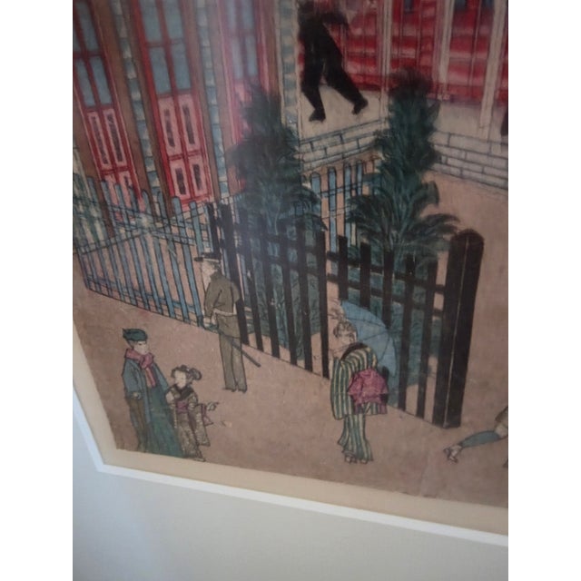 Japanese Shimbashi Station Meiji Era Utagawa School Hiroshigi For Sale - Image 3 of 17