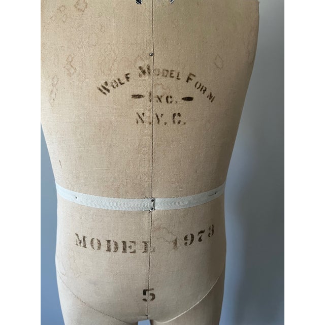 Wolf Dress Form 1930s Full Body Child Boy's Size 5, Model 1973 & Original Cast Iron Stand For Sale - Image 4 of 8