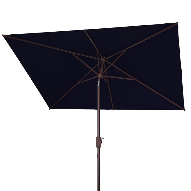 Spritely Home Kamen 6.5Ft X 10Ft Auto Tilt Rectangle Market Umbrella, Navy For Sale - Image 4 of 5