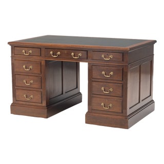 Antique Pedestal Desk in Mahogany, 1900 For Sale