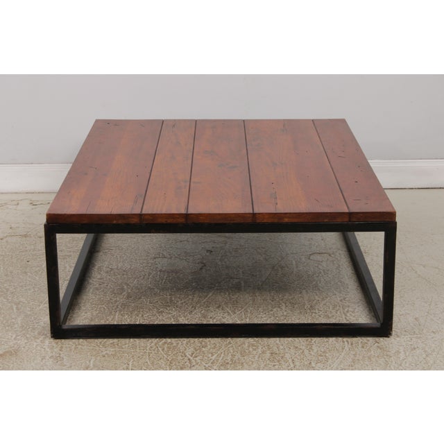 Wood Ralph Lauren Industrial Wood Top Coffee Table For Sale - Image 7 of 16