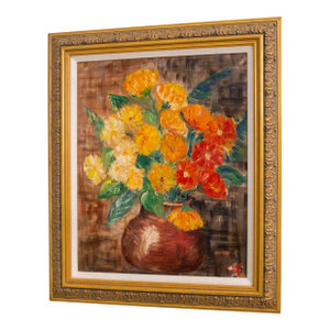 Ornate Framed Floral Still Life Oil Painting Unsigned