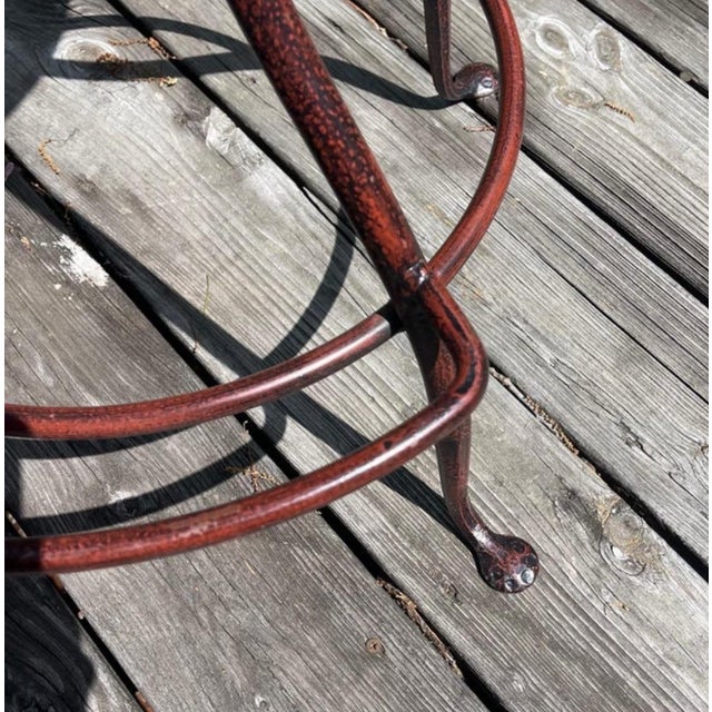 Metal Charleston Forge Patinated Wrought Iron Swivel Counter Bar Stools, Set of 3 For Sale - Image 7 of 11