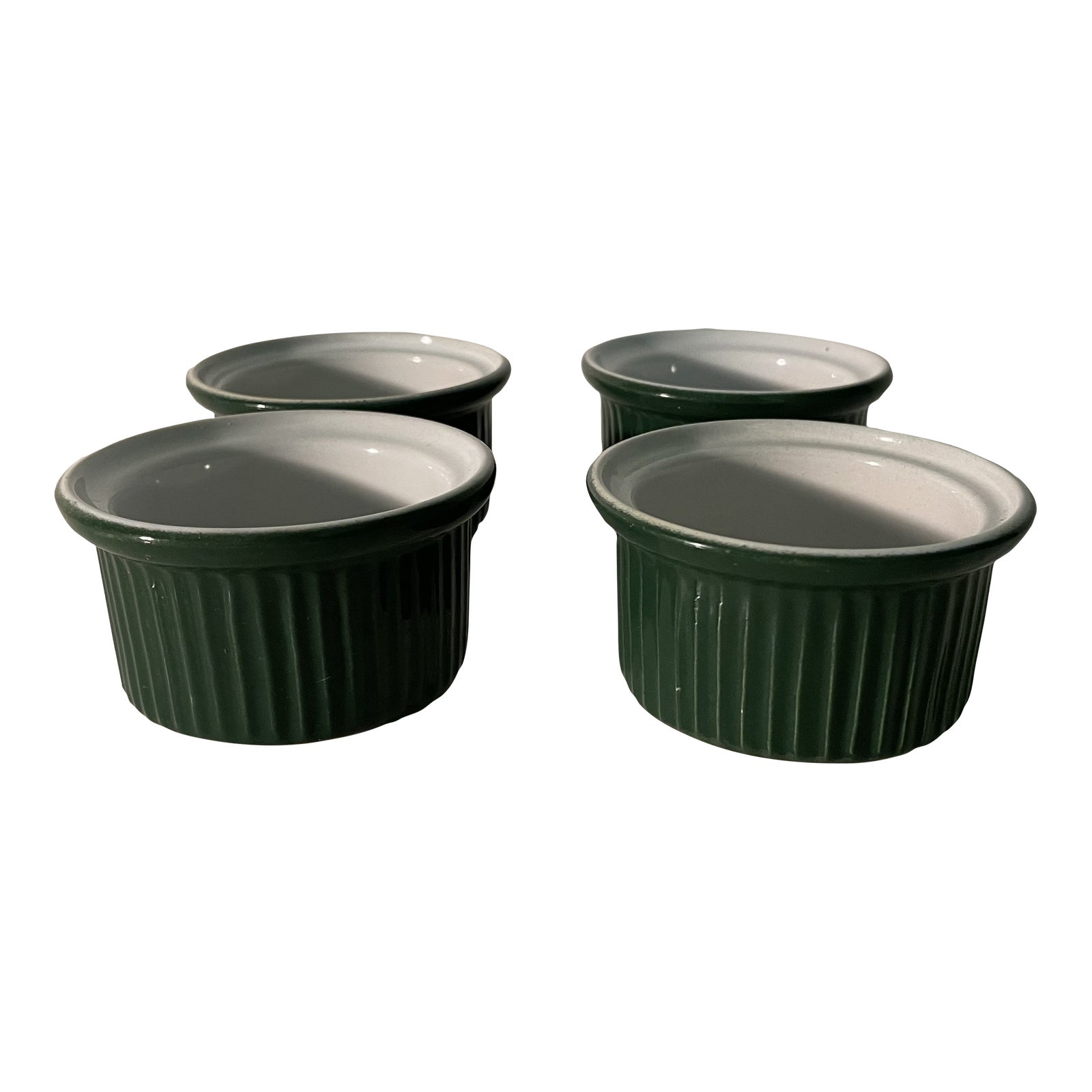 1990s Emile Henry Green Ramekins Set of 4 Chairish