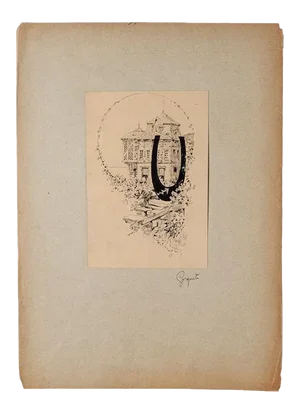 Auguste François-Marie Gorguet, The Artist's House, China Ink, Early 1900
