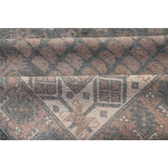 Antique Turkish Oushak Rug in Soft Taupe, Blue-Gray, and Faded Pink For Sale - Image 12 of 13