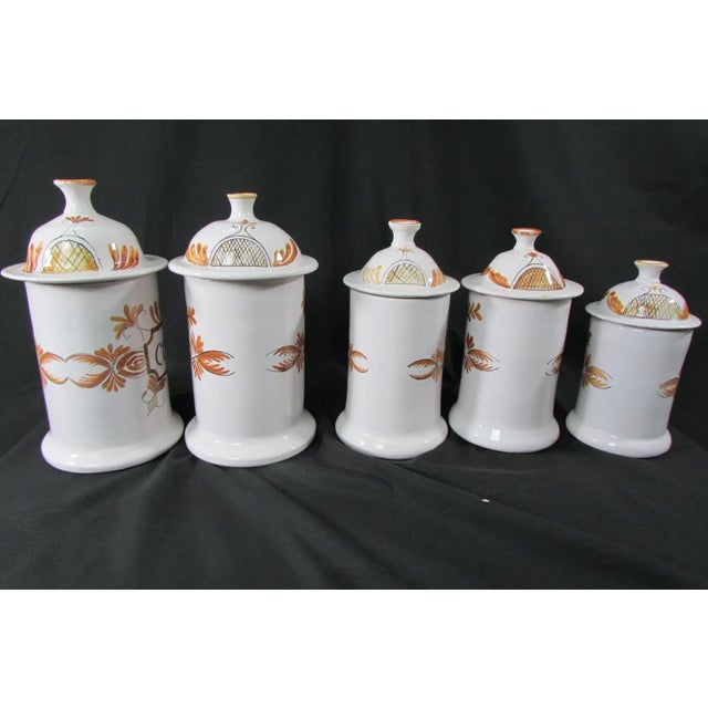 Enamelled Pharmacy and Spice Pots, 1950s, Set of 10 For Sale - Image 9 of 13