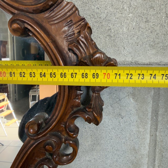 Vintage Louis XV Console Table with Mirror, Carved Wood and Marble Top, 1960s, Set of 2 For Sale - Image 11 of 16