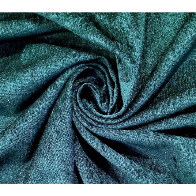 Textile Schumacher "“Sicily” Jade Silk Blend Chenille Fabric- 8.4 Yards For Sale - Image 7 of 7