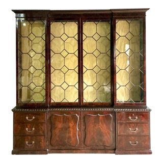 Vintage Regency George III Mahogany Breakfront For Sale