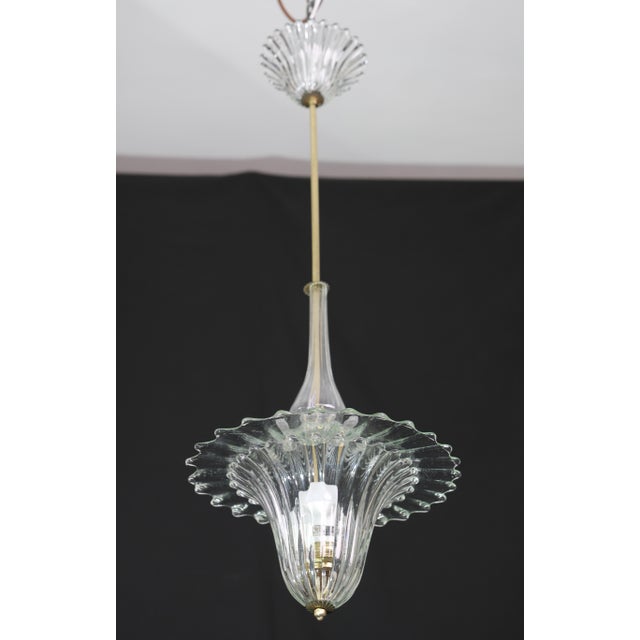 Elegant Art Decò Murano Glass Lantern by Barovier E Toso Pendant Light, 1950 For Sale - Image 6 of 17