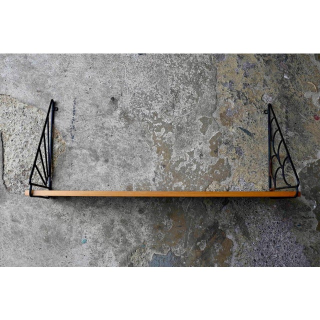 Vintage Wall Unit in Wood and Black Metal, 1950s For Sale - Image 11 of 11
