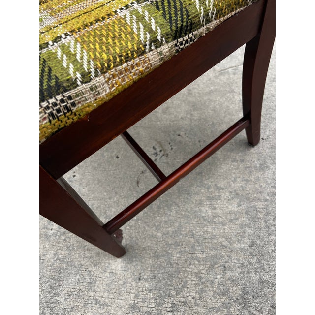 Up for consideration is a beautiful vintage wooden chair with a green plaid cushion. This would look lovely in your home,...
