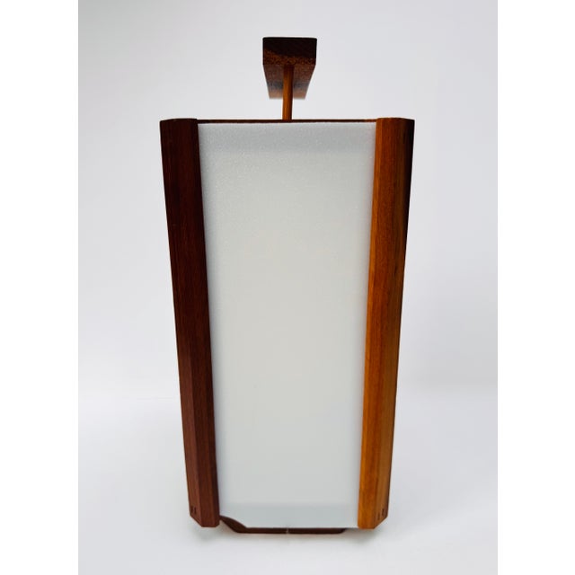 Vintage Japanese Wood Lantern With Translucent Panels For Sale - Image 9 of 14