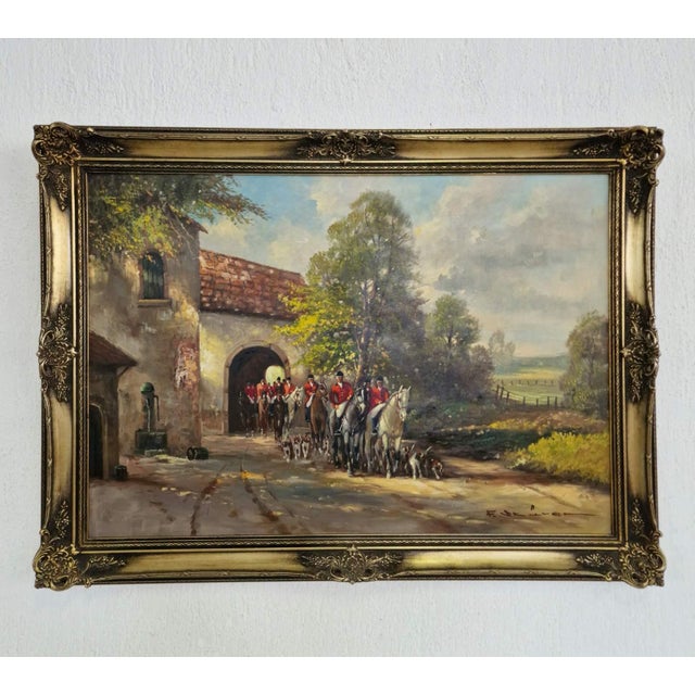 An exceptionally representative oil painting by the artist Horst Altermann, entitled “Off to the Meet”, created in 1925....