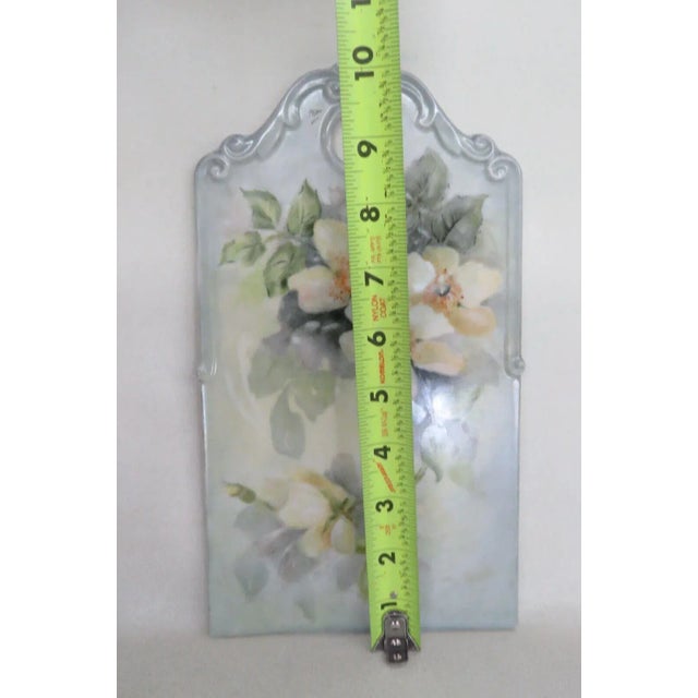 Ceramic Blue Gradient Yellow Flowers Hand Painted Cutting Board For Sale - Image 4 of 10