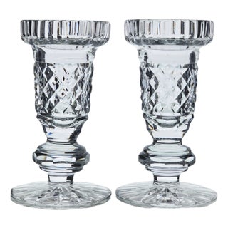 Tipperary Crystal Candlestick Pair - Refined Irish Craftsmanship - Luxe Décor Accent for Formal Dining or Stylish Display For Sale