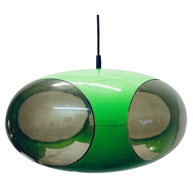Vintage UFO Ceilings Lamp in Green from Massive Belgium, 1970s For Sale
