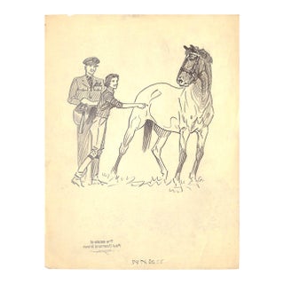 Original 1944 Pencil Drawing From Hi, Guy! The Cinderella Horse by Paul Brown 21 For Sale